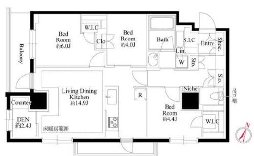 343 RESIDENCE MEGUROⅡ (343レジデンス目黒Ⅱ) 305 間取り図