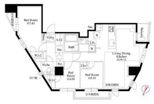 343 RESIDENCE MEGUROⅡ (343レジデンス目黒Ⅱ) 401 間取り図
