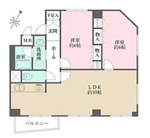 ダイヤハイツ自由が丘 6階 間取り図