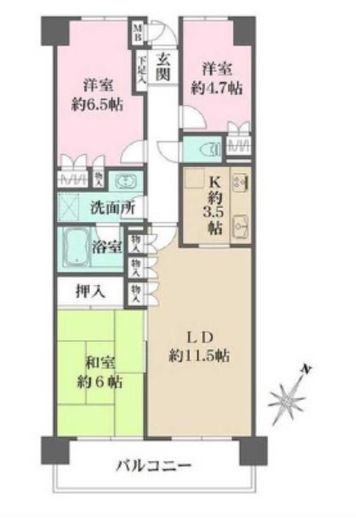 藤和シティホームズ大倉山東 3階 間取り図