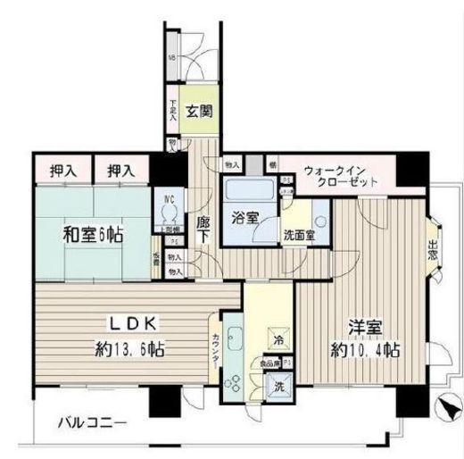 イクス川崎ザ・タワー 13階 間取り図