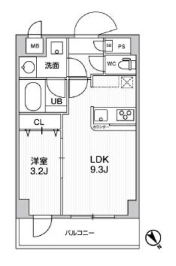 アルファコート曳舟3 405 間取り図