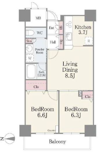 イーストコア曳舟一番館 5階 間取り図
