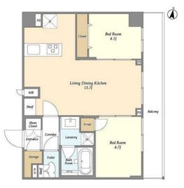 リテラス日暮里 302 間取り図