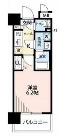 ガーラ・プレシャス武蔵小杉 2階 間取り図