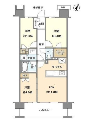 ローレルコート赤羽 5階 間取り図