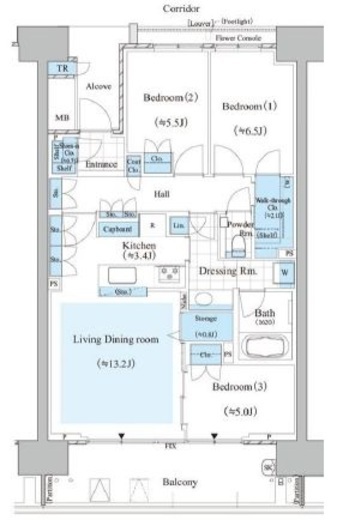 HARUMI FLAG SEA VILLAGE (晴海フラッグ シーヴィレッジ) 10階 間取り図