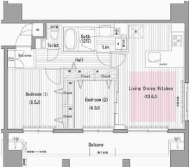 ガーラ・プレシャス横濱関内 2階 間取り図