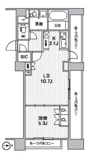 シーズンフラッツ新高円寺 702 間取り図