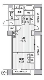 シーズンフラッツ新高円寺 702 間取り図