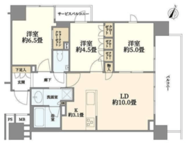 クリオ横濱桜木町 4階 間取り図