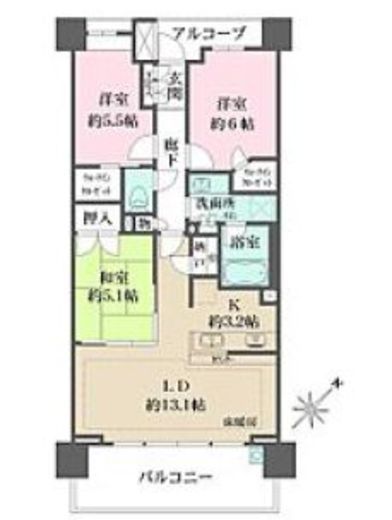 ザ・パークハウス横浜新子安ガーデン 6階 間取り図