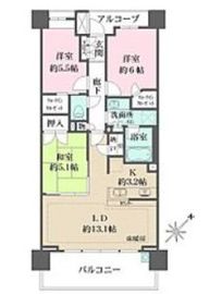 ザ・パークハウス横浜新子安ガーデン 6階 間取り図