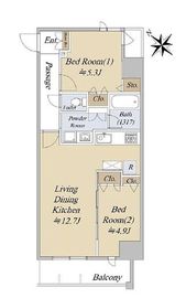 コンシェリア東京入谷ステーションフロント 9階 間取り図