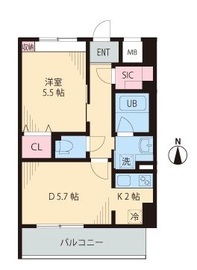 グリーンリーフ西早稲田 203 間取り図