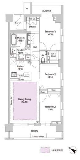 ソアラノーム荻窪天沼 4階 間取り図