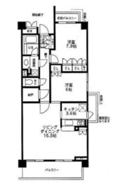 シャトレ美しが丘 304 間取り図