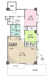 市ヶ谷薬王寺マンション 1階 間取り図