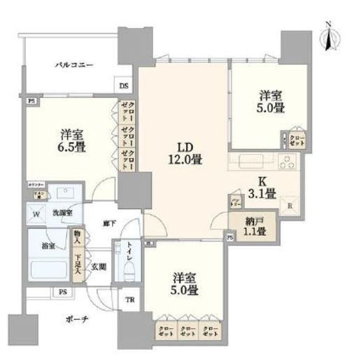 ドゥ・トゥール 3階 間取り図