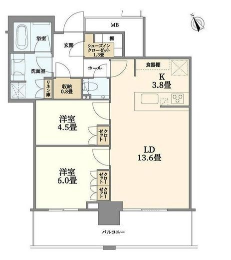 ザ・タワー横浜北仲 23階 間取り図