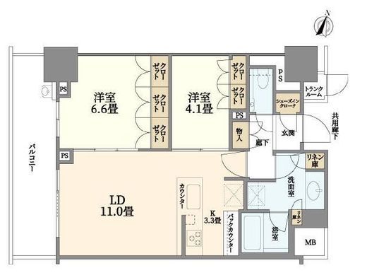 ブランズ横浜 7階 間取り図