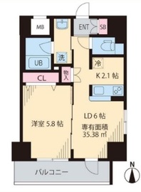 グリーンリーフ西早稲田 602 間取り図