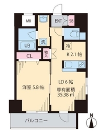 グリーンリーフ西早稲田 802 間取り図