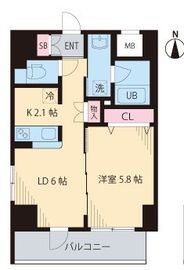 グリーンリーフ西早稲田 201 間取り図