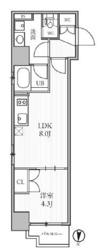 シーズンフラッツ菊川WEST 503 間取り図
