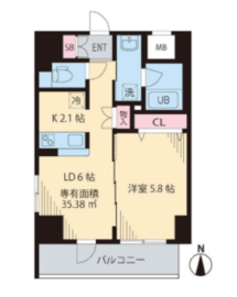 グリーンリーフ西早稲田 701 間取り図