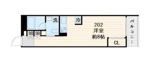 LUMIEC un Sakurashinmachi North (ルミークアン桜新町ノース) 202 間取り図
