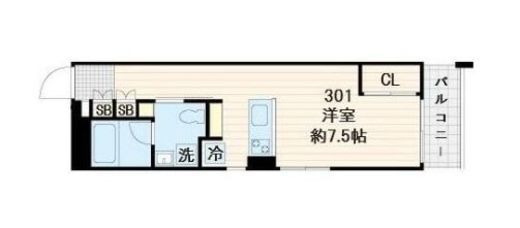 LUMIEC un Sakurashinmachi North (ルミークアン桜新町ノース) 301 間取り図