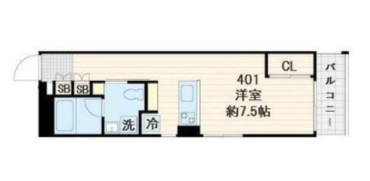 LUMIEC un Sakurashinmachi North (ルミークアン桜新町ノース) 401 間取り図