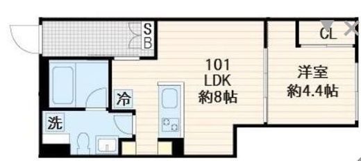 LUMIEC un Sakurashinmachi North (ルミークアン桜新町ノース) 101 間取り図