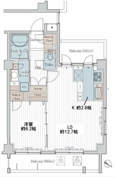 カスタリア三宿 309 間取り図