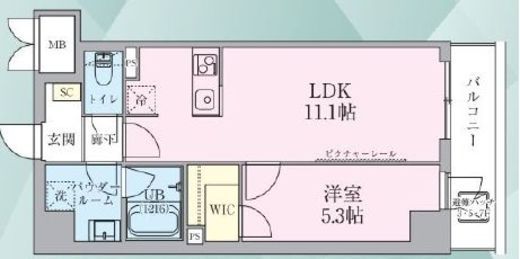 Salute Tachikawa 503 間取り図