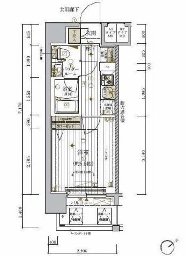 メインステージ東神奈川 8階 間取り図