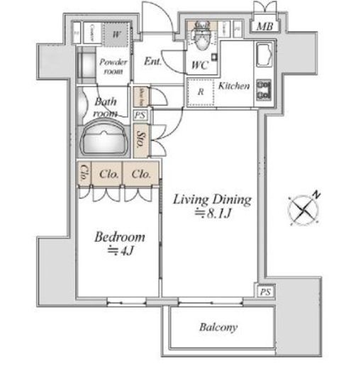 La Douceur巣鴨 (ラドゥセール巣鴨) 408 間取り図