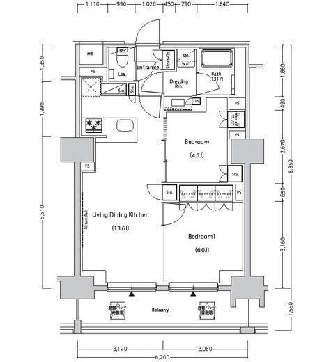 ザ・パークハビオ目白タワー 1901 間取り図
