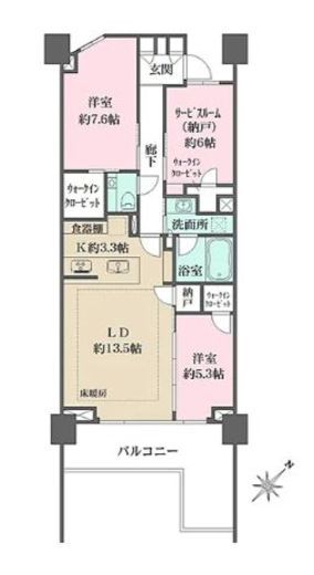 ガーデンヒルズ四ツ谷迎賓の森 3階 間取り図