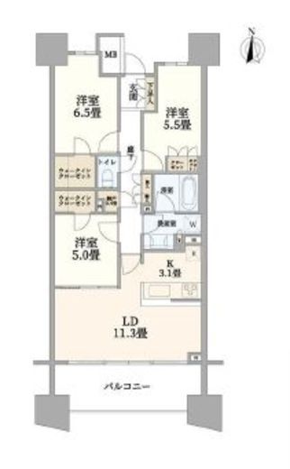 ブランズシティ品川勝島 11階 間取り図