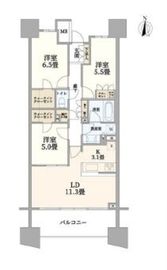 ブランズシティ品川勝島 11階 間取り図