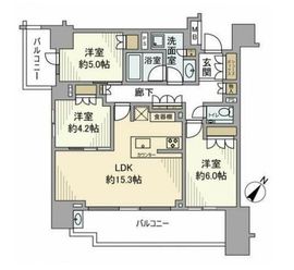 ザ・パークハウス赤坂レジデンス 7階 間取り図
