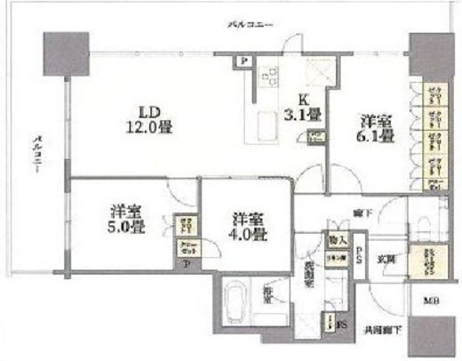 ドレッセタワー新綱島 20階 間取り図