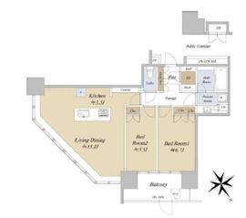 ブリリアグランデみなとみらいオーシャンフロントタワー 7階 間取り図