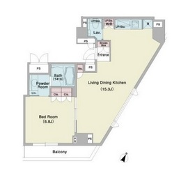 ステイレジデンス西新宿 1303 間取り図
