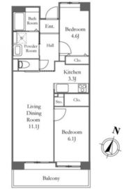 アクティ目黒駅前 1号棟 1006 間取り図