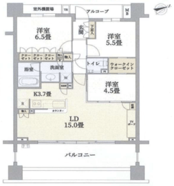 ドレッセ美しが丘ヒルズ 6階 間取り図