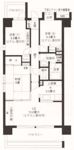 ひかるコート横浜 803 間取り図