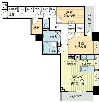 ライオンズ四谷タワーゲート 14階 間取り図